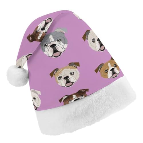Cmagnifico Weihnachtsmütze, lustiger Hut mit englischer Bulldogge für verschiedene Feiertagspartys von Cmagnifico