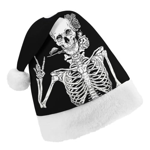 Cmagnifico Weihnachtsmütze, lustiger Rock-and-Roll-Skelett-Totenkopf-Hut für verschiedene Feiertagspartys von Cmagnifico