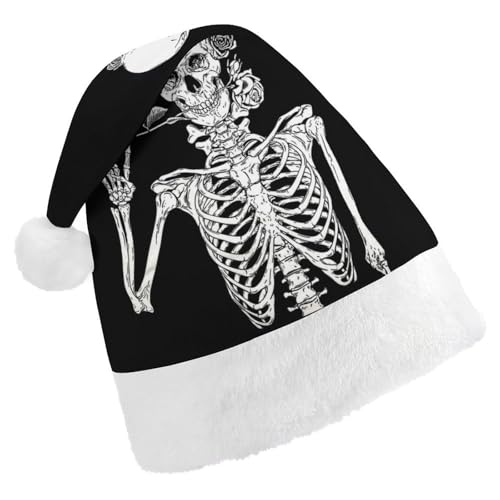 Cmagnifico Weihnachtsmütze, lustiger Rock-and-Roll-Skelett-Totenkopf-Hut für verschiedene Feiertagspartys von Cmagnifico
