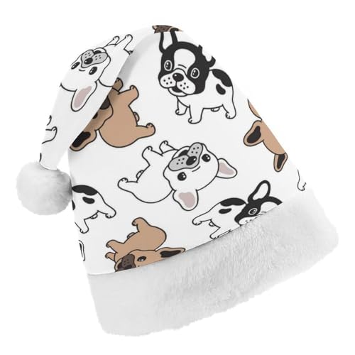 Cmagnifico Weihnachtsmütze, niedlicher Hut mit französischer Bulldogge für verschiedene Feiertagspartys von Cmagnifico