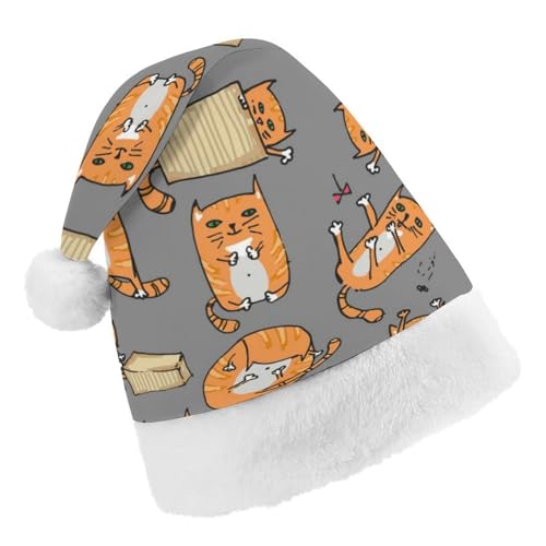 Cmagnifico Weihnachtsmütze, orangefarbener Katzenhut für verschiedene Feiertagspartys von Cmagnifico