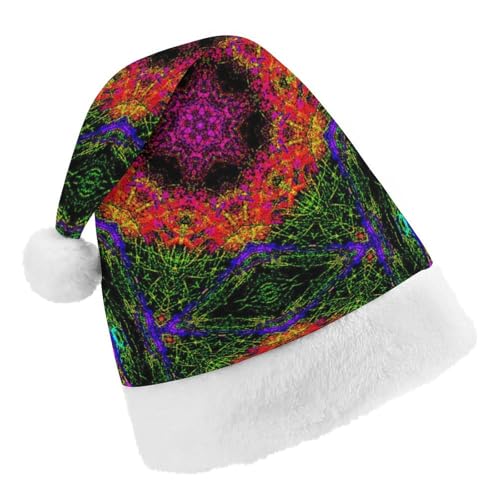 Cmagnifico Weihnachtsmütze, psychedelischer Kaleidoskop-Hut für verschiedene Feiertagspartys von Cmagnifico
