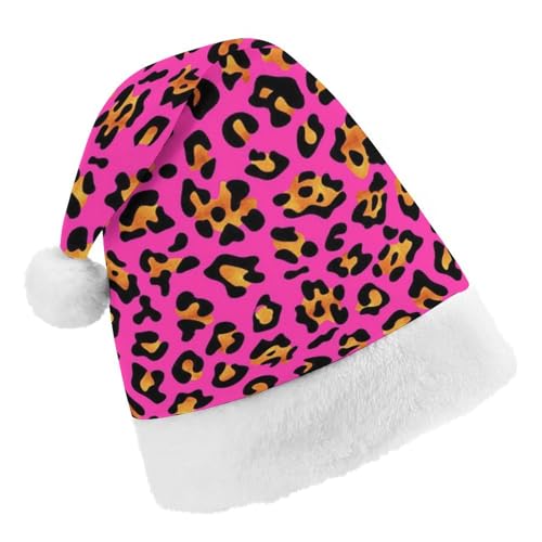 Cmagnifico Weihnachtsmütze, rosa Geparden-Druck, Hut für verschiedene Feiertagspartys von Cmagnifico