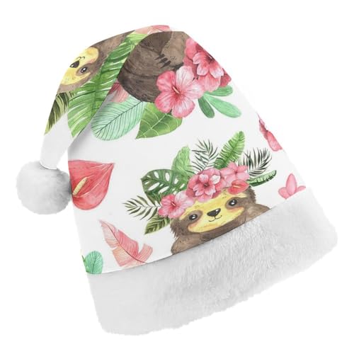 Cmagnifico Weihnachtsmütze, rosa florales Faultier-Hut für verschiedene Feiertagspartys von Cmagnifico