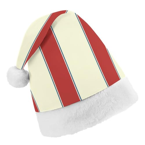 Cmagnifico Weihnachtsmütze, rot und cremefarben, gestreift, für verschiedene Feiertagspartys von Cmagnifico