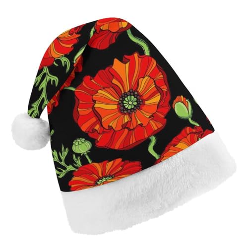 Cmagnifico Weihnachtsmütze, roter Mohnblumen-Hut für verschiedene Feiertagspartys von Cmagnifico