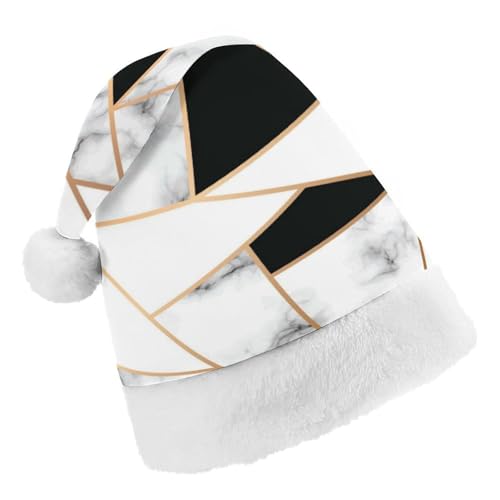 Cmagnifico Weihnachtsmütze, schwarze Marmor-Textur, Hut für verschiedene Feiertagspartys von Cmagnifico