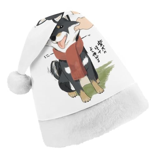 Cmagnifico Weihnachtsmütze, schwarzer Shiba-Hundehut für verschiedene Feiertagspartys von Cmagnifico