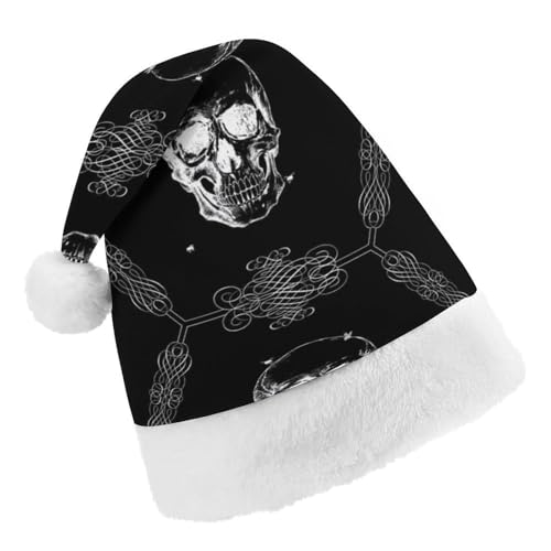 Cmagnifico Weihnachtsmütze, schwarzer gruseliger Totenkopf-Hut für verschiedene Feiertagspartys von Cmagnifico