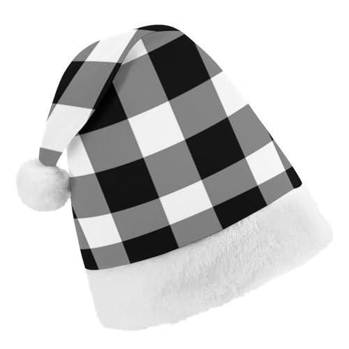 Cmagnifico Weihnachtsmütze, schwarzer karierter Hut für verschiedene Feiertagspartys von Cmagnifico