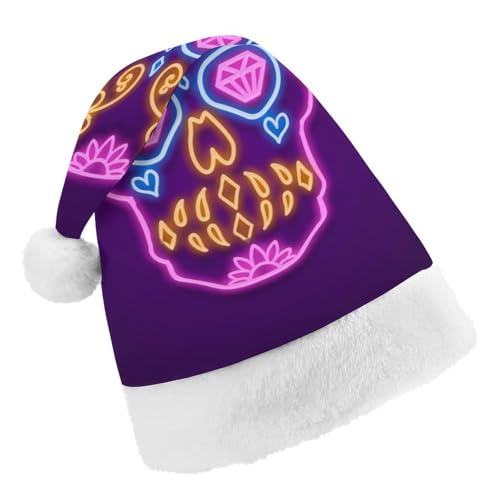Cmagnifico Weihnachtsmütze, violetter Neon-Totenkopf-Hut für verschiedene Feiertagspartys von Cmagnifico