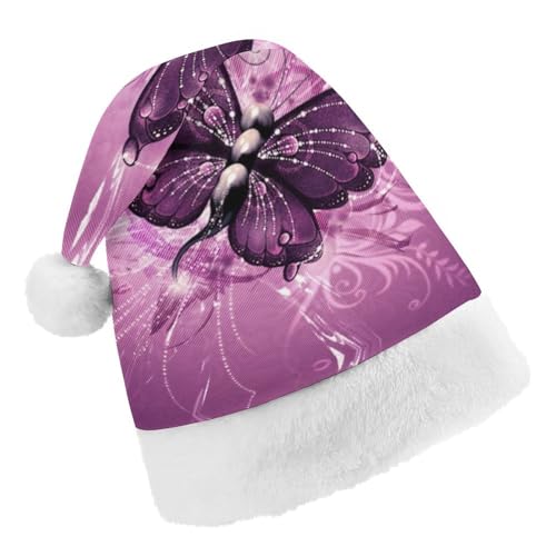 Cmagnifico Weihnachtsmütze, violetter Schmetterlings-Hut für verschiedene Feiertagspartys von Cmagnifico
