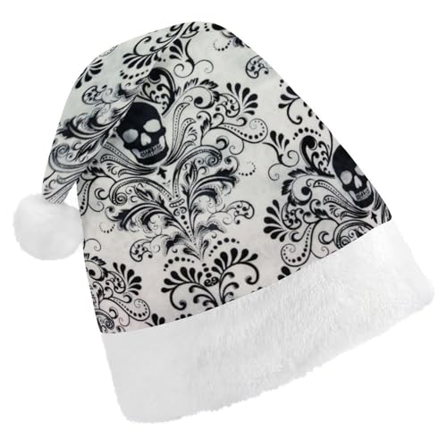 Cmagnifico Weihnachtsmütze für Erwachsene, Gothic-Totenkopf-Damast, gruseliger Halloween-Hut für verschiedene Feiertagspartys Cmagnifico Weihnachtsmütze für Erwachsene, Gothic-Totenkopf-Damast, gruseliger Halloween-Hut für verschiedene Feiertagspartys von Cmagnifico