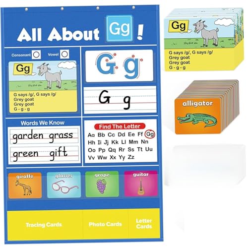 1 Set Alphabet -Lernentasche, kreatives Alphabet -Taschendiagramm, Briefe -Erkennungstool, interaktive Hilfe für Homeschool, Vorschule, Kindergarten, Alles über Briefe von Cndiyald