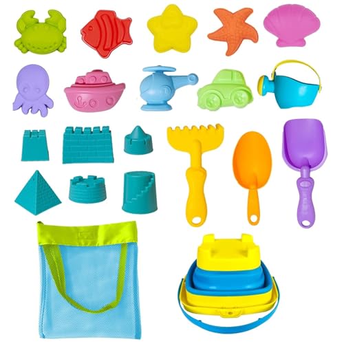 1 Set Sandspielzeug, Plastik-Strandspielzeug, faltbarer Sandeimer mit Sommergitterbeutel, Schaufel, Raken, Bewässerung und mehr Sandkastenwerkzeuge für Kleinkinder im Alter von 3 bis 10 Jahren, Stran 1 Set Sandspielzeug, Plastik-Strandspielzeug, faltbarer Sandeimer mit Sommergitterbeutel, Schaufel, Raken, Bewässerung und mehr Sandkastenwerkzeuge für Kleinkinder im Alter von 3 bis 10 Jahren, Stran von Cndiyald