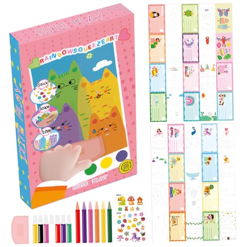 1 Set Scratch Art für Kinder, kreativer Regenbogenkratzkunst, DIY -Resegee -Malset, bevorzuge Postkartengeschenke für Mädchen Jungen von Cndiyald
