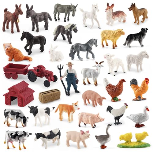 Cndiyald 34pcs Farmtiere Figuren Realistische Farm Vieh -Traktor -Figuren Erlernen von Bildungsfarmspieletieren Harznutztiere für Kleinkinder Kindergeschenke, Nutztiere für Kleinkinder Cndiyald 34pcs Farmtiere Figuren Realistische Farm Vieh -Traktor -Figuren Erlernen von Bildungsfarmspieletieren Harznutztiere für Kleinkinder Kindergeschenke, Nutztiere für Kleinkinder von Cndiyald