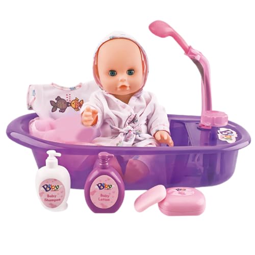 Cndiyald Babypuppen-Set, Babypuppen-Badewannen-Set, 12 Zoll simulierte Badebabypuppe, Spielset, Pretend Play - Cndiyald Babypuppen-Set, Babypuppen-Badewannen-Set, 12 Zoll simulierte Badebabypuppe, Spielset, Pretend Play - von Cndiyald