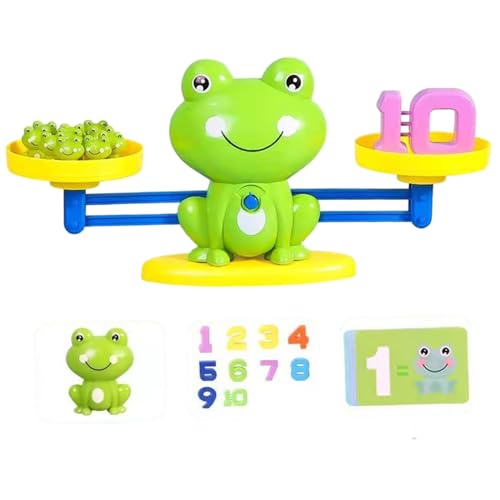Cndiyald Frog Balance -Spiel, Kunststoffbalance -Skala Kindergärtner Mathematikspiele mit Frosch, Anzahl und Karten, Lernzählspielzeug für Kinder Alter 3+, Kindergartenmathematikspiele Cndiyald Frog Balance -Spiel, Kunststoffbalance -Skala Kindergärtner Mathematikspiele mit Frosch, Anzahl und Karten, Lernzählspielzeug für Kinder Alter 3+, Kindergartenmathematikspiele von Cndiyald