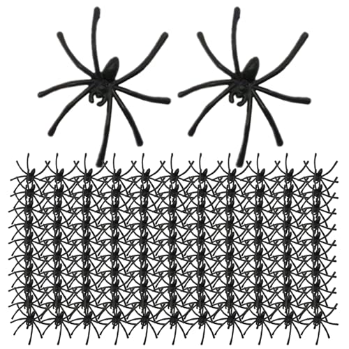 Cndiyald Gefälschte Spinne, 100pcs 1, 8 x 2 Zoll realistische Plastikspinnen für Halloween -Heimpartydekorationen, Plastikspinnen von Cndiyald