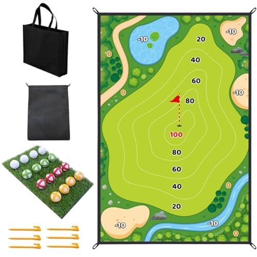 Cndiyald Golf-Chipping-Spiel, tragbares Golftraining mit Matten & 16 Klebern Bälle, Eltern-Kind-Interaktions-Yard-Spiele für Innen-, Außen- und Kinder-Set Cndiyald Golf-Chipping-Spiel, tragbares Golftraining mit Matten & 16 Klebern Bälle, Eltern-Kind-Interaktions-Yard-Spiele für Innen-, Außen- und Kinder-Set von Cndiyald