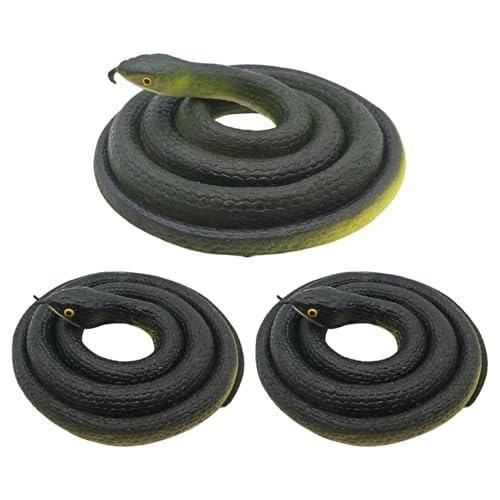 Cndiyald Gummischlangen, 3PCS gefälschte Schlange, realistische Gummischlangen, Gartenschlangen, um Vögel fernzuhalten, Tierfiguren Streichprops Cndiyald Gummischlangen, 3PCS gefälschte Schlange, realistische Gummischlangen, Gartenschlangen, um Vögel fernzuhalten, Tierfiguren Streichprops von Cndiyald