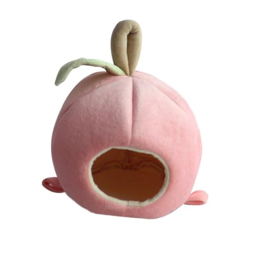Cndiyald Hamsterbett, Kleiner Haustier Hamster Hanges Bett Haus Hängematte Süßes Furit warmes Fleece -Meerschweinchen Igel Chinchilla Haus Käfig Nest kleine Tiere (rosa Apfel), Hängematte von Cndiyald