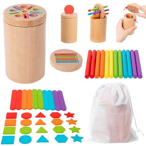 Cndiyald Holzformsortierwürfel, Farbsortiers sensorisches Spielzeug, hölzerne Montessori Bildungsspielzeug Style 2, Farbform -Sortierspielzeug von Cndiyald