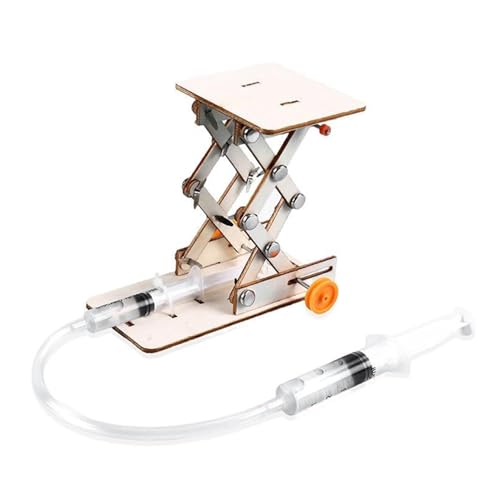 Cndiyald Hydraulisch angetriebenes Scherenlift -Kit, hölzerne hydraulische Auftriebsmodell -Assembly -Puzzle, Wissenschaftsspielzeug kreatives, DIY -mechanischer Kit für Kinder von Cndiyald