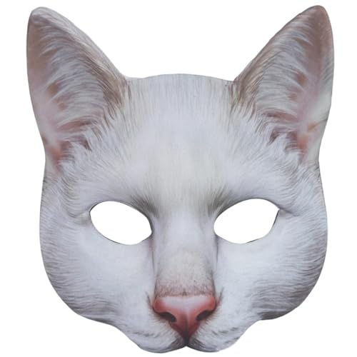 Cndiyald Katzenmaske, 7.1x7.1x2, 4 Zoll Realistische weiße Katzendruckgedruckte Tiermaske mit Gummiband für Cosplay -Kostüm -Tanzparty Gefälligkeiten, Gesicht Cndiyald Katzenmaske, 7.1x7.1x2, 4 Zoll Realistische weiße Katzendruckgedruckte Tiermaske mit Gummiband für Cosplay -Kostüm -Tanzparty Gefälligkeiten, Gesicht von Cndiyald
