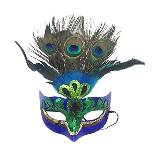 Cndiyald Make -up -Maske Prom Mask Peacock Party Venezianische Maskerade für Frauenblau, Mascarade für Frauen von Cndiyald