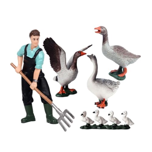 Cndiyald Mini Farm Animal Figuren simulierte Entenspielzeugsammlung Bildungsrequisiten 5pcs, Tierkleiderfiguren von Cndiyald