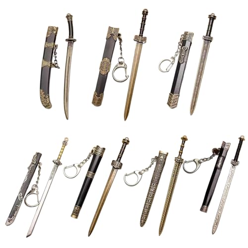 Cndiyald Mini -Schwert, 7pcs antike Schwerter, dekoratives Messermodell, 4.7 Antike Schwertschlüsselkette, Schwertanhänger Cndiyald Mini -Schwert, 7pcs antike Schwerter, dekoratives Messermodell, 4.7 Antike Schwertschlüsselkette, Schwertanhänger von Cndiyald