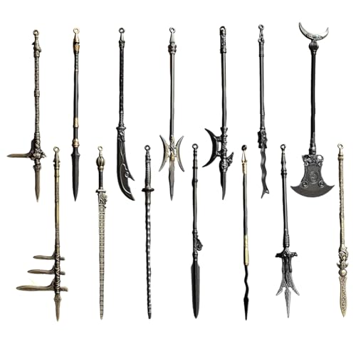 Cndiyald Mini-Spielzeugwaffen, 14pcs Knight Weapons Toy Set, 5 Zoll Zinklegierung umfasst Lance, Hellebarde, Speer, Dolch-Achse Cndiyald Mini-Spielzeugwaffen, 14pcs Knight Weapons Toy Set, 5 Zoll Zinklegierung umfasst Lance, Hellebarde, Speer, Dolch-Achse von Cndiyald