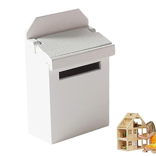 Cndiyald Miniatur -Mailbox Mini Holz Flip Mailbox Dollhouse Dekorationsmodell Zubehör für Kinder weiß Mail Mail von Cndiyald