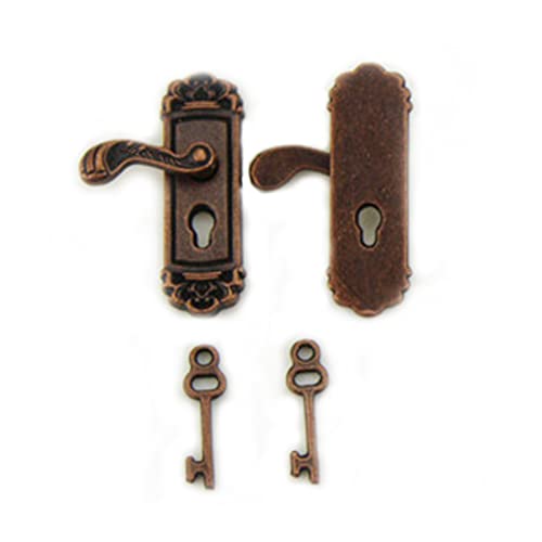 Cndiyald Miniatur -Türschloss Vintage Fancy Dollhouse Türknöpfe lebendige Puppenhaus Lange Türgriff Bronze 1pair, Puppenhausknopfschloss Cndiyald Miniatur -Türschloss Vintage Fancy Dollhouse Türknöpfe lebendige Puppenhaus Lange Türgriff Bronze 1pair, Puppenhausknopfschloss von Cndiyald