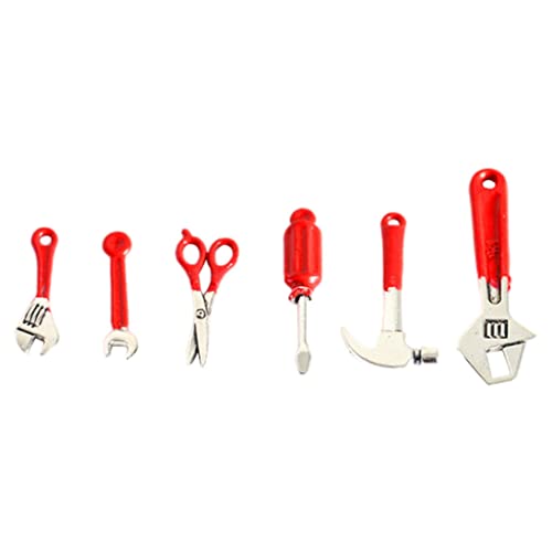 Cndiyald Miniaturpuppenhaus -Werkzeug Mini Reparatur Hammer Party Dekoration Zubehör rot 1Set, Miniaturpuppenhaus Hammer von Cndiyald