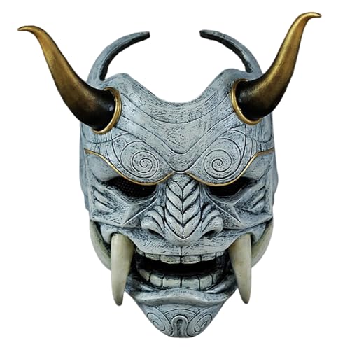 Cndiyald Oni -Maske, gruselige Vollgesicht Samurai -Maske mit Zäfern und Ochsenhorn, 11x9, 5 Horror Devil mit Gummiband für Halloween, Teufel Cndiyald Oni -Maske, gruselige Vollgesicht Samurai -Maske mit Zäfern und Ochsenhorn, 11x9, 5 Horror Devil mit Gummiband für Halloween, Teufel von Cndiyald
