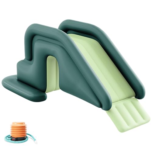 Cndiyald Poolrutsche, aufblasbares Schwimmwasserrutschen, 78, 7 x 31, 5 x 33, 5 Zoll PVC aufblasbares Wasser, Trampolinleiter Hinterhofgrün von Cndiyald