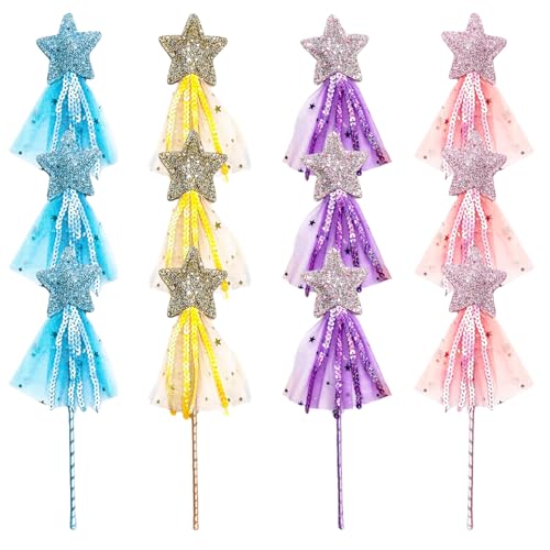 Cndiyald Prinzessin Zauberstab für Mädchen, 12-propcs Glitter Feenstäbe mit glänzenden Stars, Feen-Wanderwand, Prinzessin Star Cndiyald Prinzessin Zauberstab für Mädchen, 12-propcs Glitter Feenstäbe mit glänzenden Stars, Feen-Wanderwand, Prinzessin Star von Cndiyald