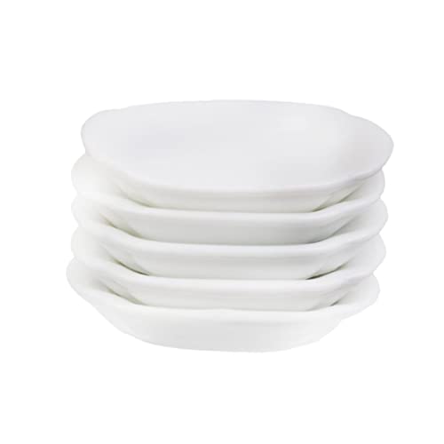 Cndiyald Puppenhausgerichte Miniatur weiße Keramikplatten Lebensmittelbehälter Schüssel Set 3,3 × 2,4 cm 5pcs Puppenhausplatte von Cndiyald