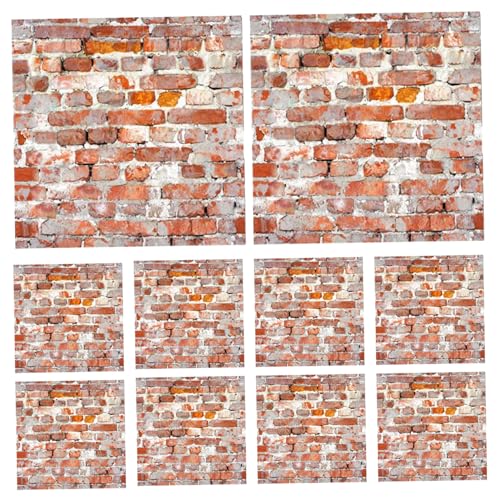 Cndiyald Puppenhauszubehör, 10pcs Dollhouse Tapete Peel und Stick, Faux 3D Brick Dollhouse Tapete für Dollhouse, Puppenhaus Tapetenschale und Stock Cndiyald Puppenhauszubehör, 10pcs Dollhouse Tapete Peel und Stick, Faux 3D Brick Dollhouse Tapete für Dollhouse, Puppenhaus Tapetenschale und Stock von Cndiyald