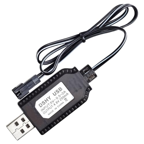 Cndiyald RC-Batterie-Ladegeräte USB, 4, 8 V RC-Autoladegeräte mit Indikatorlicht, Ersatz-Mehrzweckladungskabel Schwarz von Cndiyald