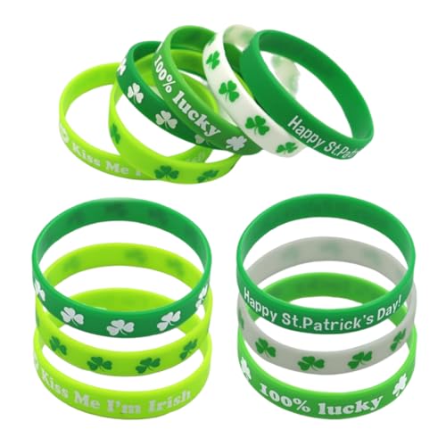 Cndiyald St.Patricks Day Armband Green Shamrock Armbänder Armbänder für irische Party bevorzugt Lieferungen 36 Stück Armbänder von Cndiyald