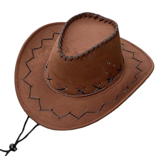 Cowboyhut, Western-Cowboyhut für Damen, mit breiter Krempe, Klassische Kostümkappe für Partys Cowboyhut, Western-Cowboyhut für Damen, mit breiter Krempe, Klassische Kostümkappe für Partys von Cndiyald