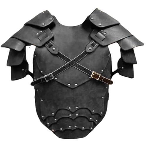 Mittelalterliche Ritterpanzerung, PU Leder -Brustpanzerung für Männer, verstellbares Brustplattenkostüm für Halloween -Cosplay -Party, Leder von Cndiyald
