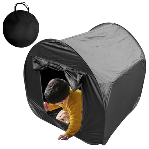 Pop-up-sensorisches Zelt für Kinder 35,43 Zoll Blackout-Spielzelt mit Reise-Tragetasche Sensorische Höhle/Raumspielzeug hilft bei ASD & ADHS Angstspielzelten von Cndiyald