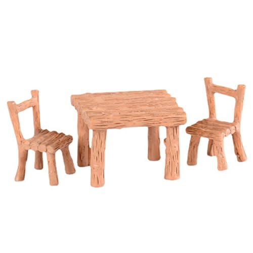 Puppenhausmöbel, Miniaturtisch und Stühle, Set, synthetische Harzfee Gartenmöbel, Mikroharz -Bankstuhl für Dollhouse Puppenhausmöbel, Miniaturtisch und Stühle, Set, synthetische Harzfee Gartenmöbel, Mikroharz -Bankstuhl für Dollhouse von Cndiyald