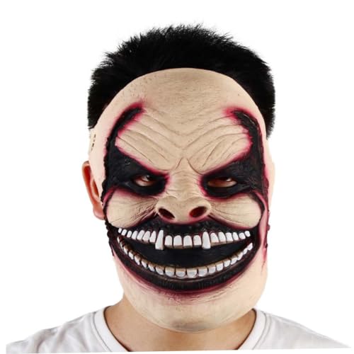Teufelmaske, einstellbare elastische Halloween -Karneval -Party -Cosplay -Headcover, gruselige Demon Kostüm Latex Requisiten Maske von Cndiyald