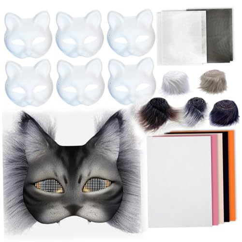 Therian Mask Set, Therian Mask Kit with Wool Band, Fake Therian Mask, Therian Cat, Paint DIY Therian Mask for Cosplay Therian Mask Set, Therian Mask Kit with Wool Band, Fake Therian Mask, Therian Cat, Paint DIY Therian Mask for Cosplay von Cndiyald